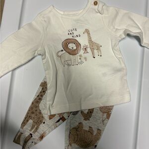 Carter's Cream & Brown Safari 2-Piece Baby Set
